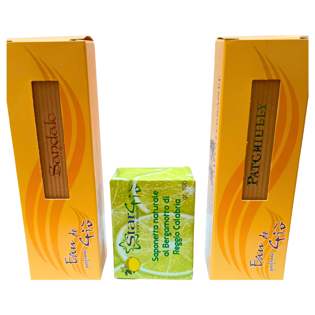 Unisex-Parfümbox aus Sandelholz und Patchully, 2x50ml + Geschenk