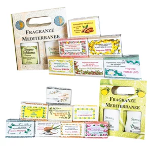 Box regalo: bagno+shampoo bergam. 250ml, bagno zagara/gelsom, 14 saponette+profumo 30ml