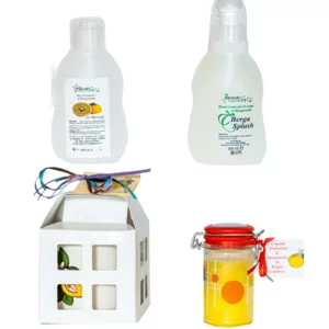 Coffret Bougies Parfumées Huile Aromatique pour Massages et Déodorant Corps + 30 ml Sans Parfum
