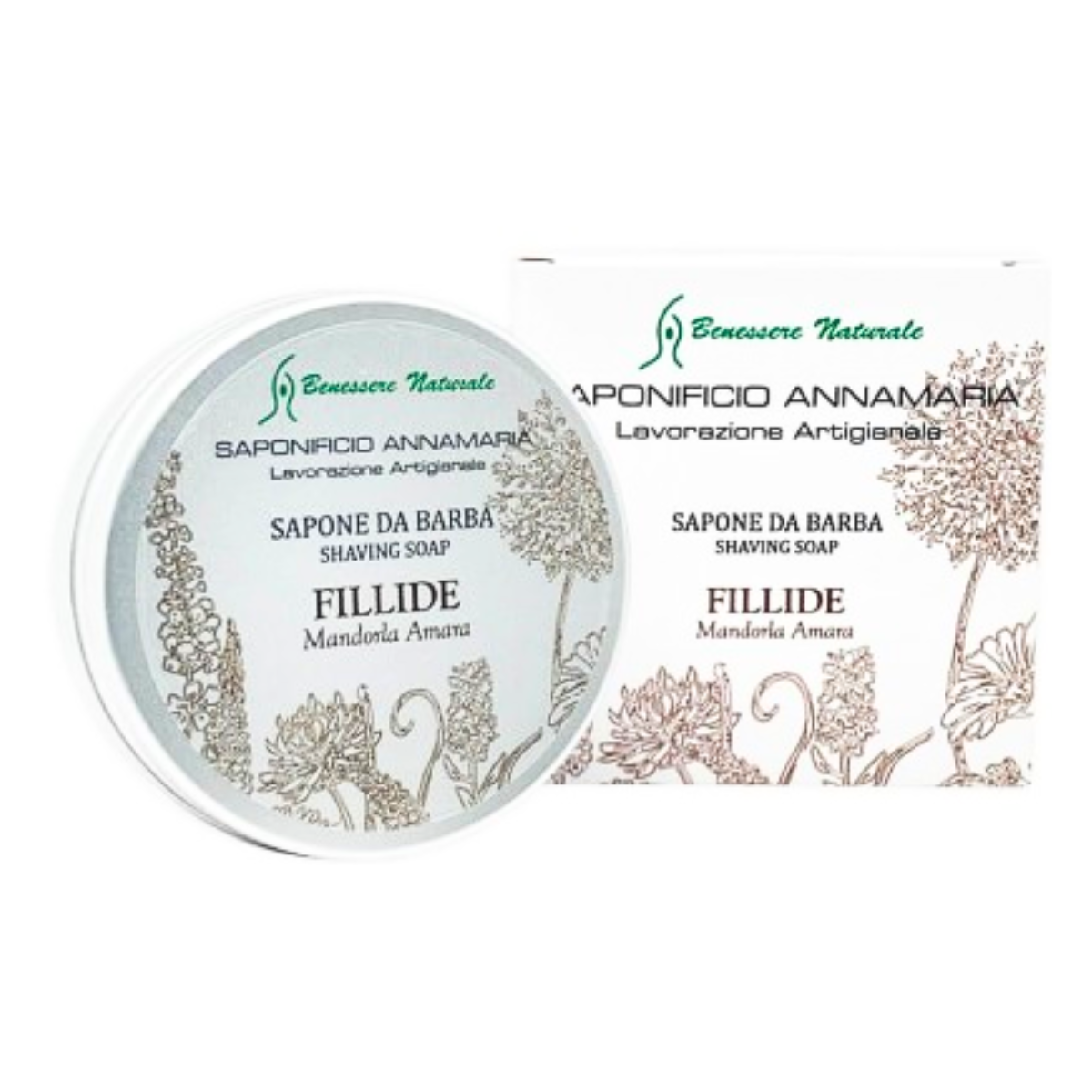 Sapone da barba naturale mandorla amara, Fillide, 125ml