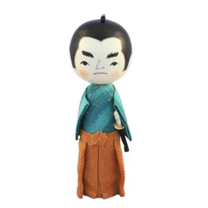 Kokeshi Samurai, bambola kokeshi, 17cm