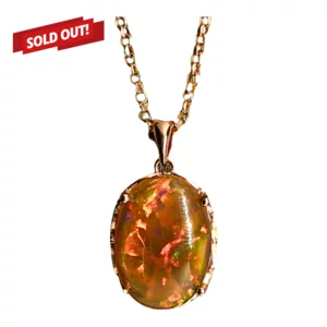 Ciondolo in argento ramato con opale etiope