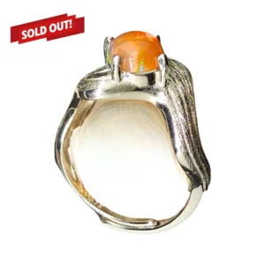 Bague en argent 925 avec opale éthiopienne naturelle
