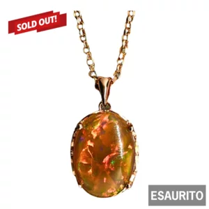 Ciondolo in argento ramato con opale etiope