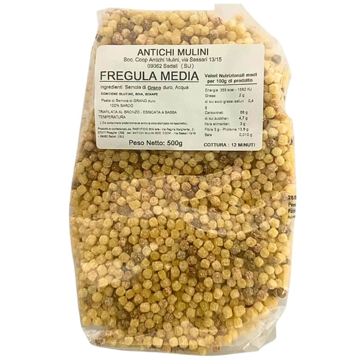 Mittlere Fregula, 100 % sardische Hartweizengrießnudeln, 500 g