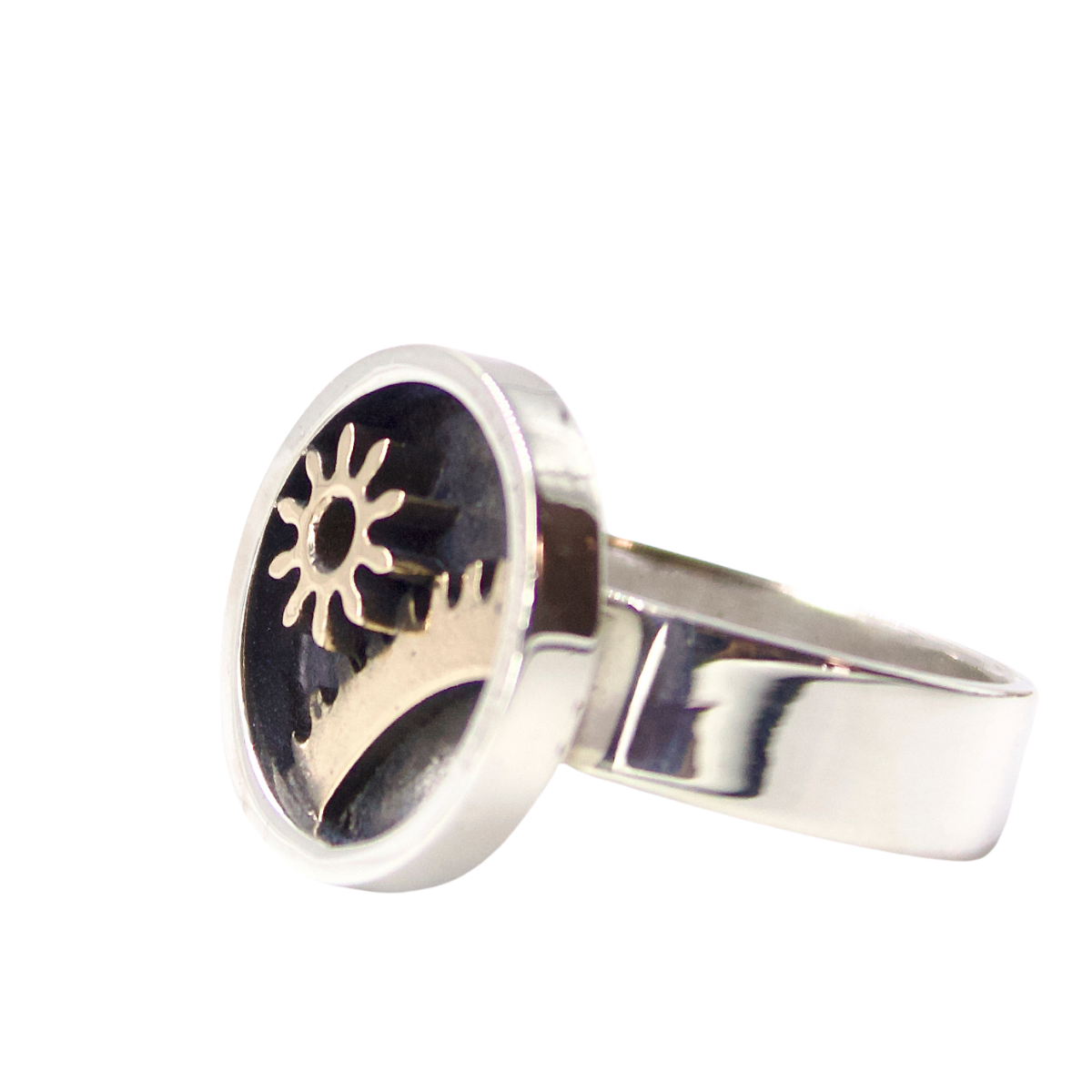 Anello in argento e bronzo collezione Gears 