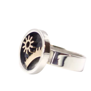 Anello in argento e bronzo collezione Gears 