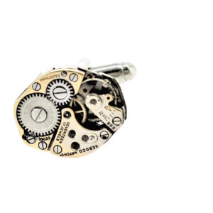 Gemelli Da Uomo Vintage Con Movimento Di Orologio - Argento - Fatti A Mano - Regalo Unico