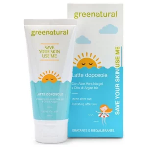 Greenatural - feuchtigkeitsspendende und regenerierende After-Sun-Milch mit Bio-Aloe Vera, 100 ml