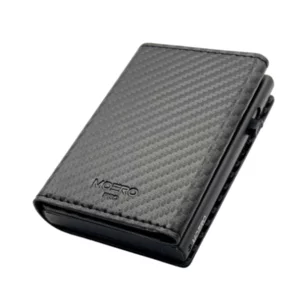 Portacarte di credito modello PRO Carbon Black Zip, 9,7x6cm