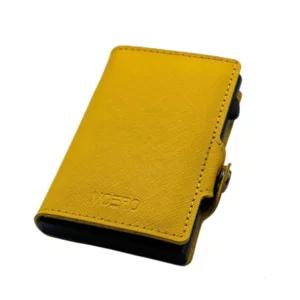 Portacarte di credito modello Saffiano Yellow Classic 9,7x6cm