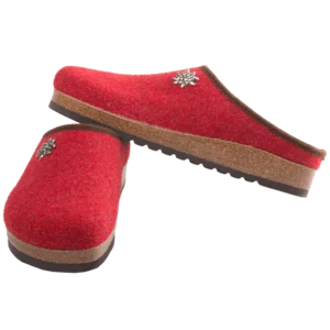 Pantofole tirolesi rosse, modello Innsbruck