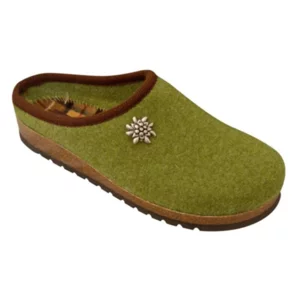 Babouches tyroliennes vert sauge, modÃ¨le Innsbruck