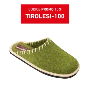 Pantofole tirolesi salvia modello Wien