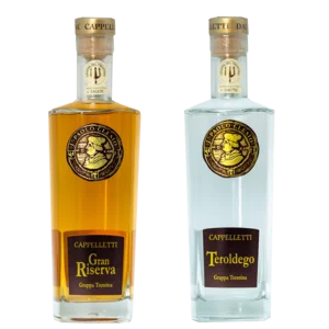 Set di grappe in scatola in legno: Clesio Riserva e Monovitigno Teroldego,  2x700ml