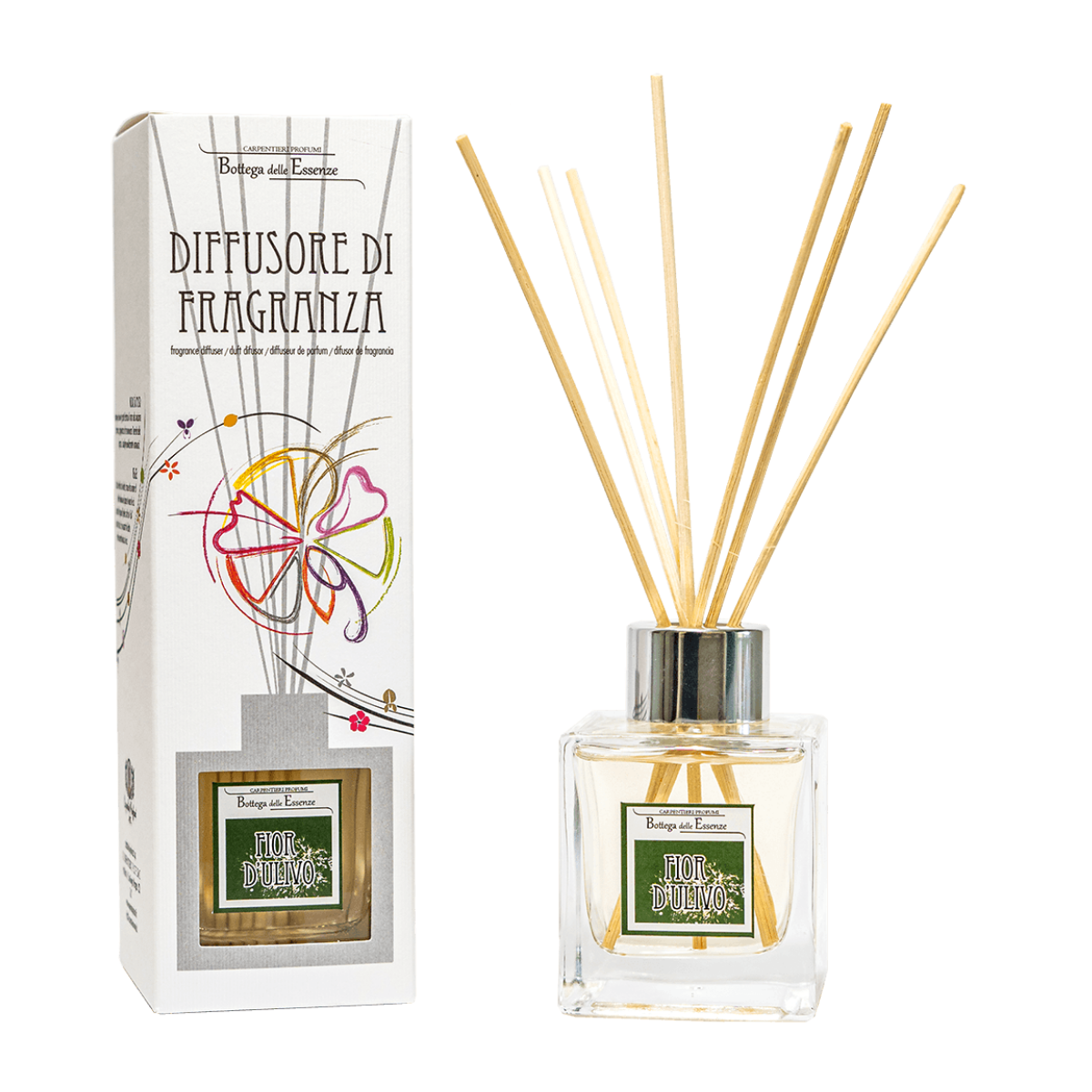 Diffusore di fragranza con bastoncini al Fior d'Ulivo, 250ml