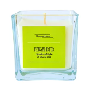 Candela naturale in cera di soia fragranza bergamotto 90g.