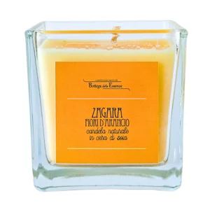 Candela naturale in cera di soia fragranza zagara fiori d'arancio 200g.
