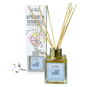 Diffusore di fragranza con bastoncini al fior di cotone, 100ml