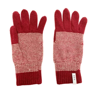 Guanti donna in cashmere rigenerato a righe, colori a scelta