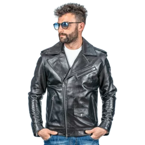 Blouson cuir homme, modèle ongle