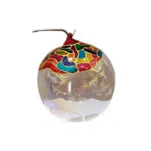 Boule de Noël en verre multicolore personnalisable avec écriture