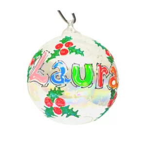 Boule de Noël en verre personnalisable, prénom….