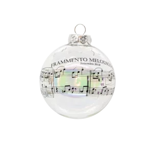 Pallina di Natale in vetro con decorazione -Frammento melodico N.1-