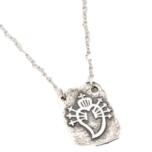 Herz-Jesu-Halskette in 925/000 Silber, 80cm
