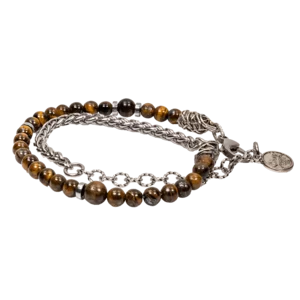 Bracelet agate indienne double rond en pierres naturelles