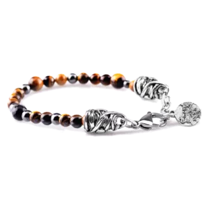 Bracelet rond simple en pierres naturelles, Oeil de Tigre
