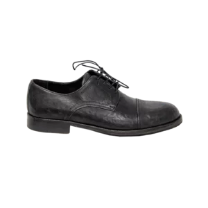 Scarpa Derby in pellame nappa, effetto vintage