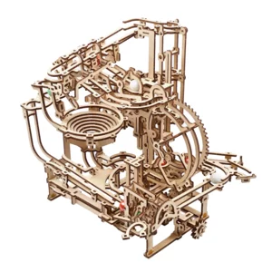 Mechanisches Holzmodell: Kugelbahn, Stufenaufzug
