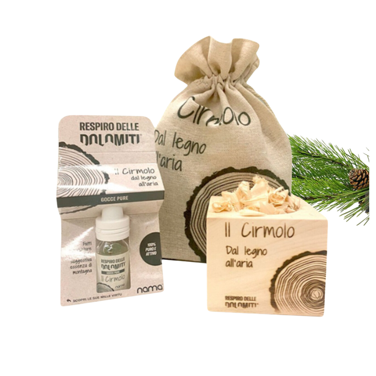 Cubetto profumatore in legno di Cirmolo con olio essenziale di Cirmolo puro  