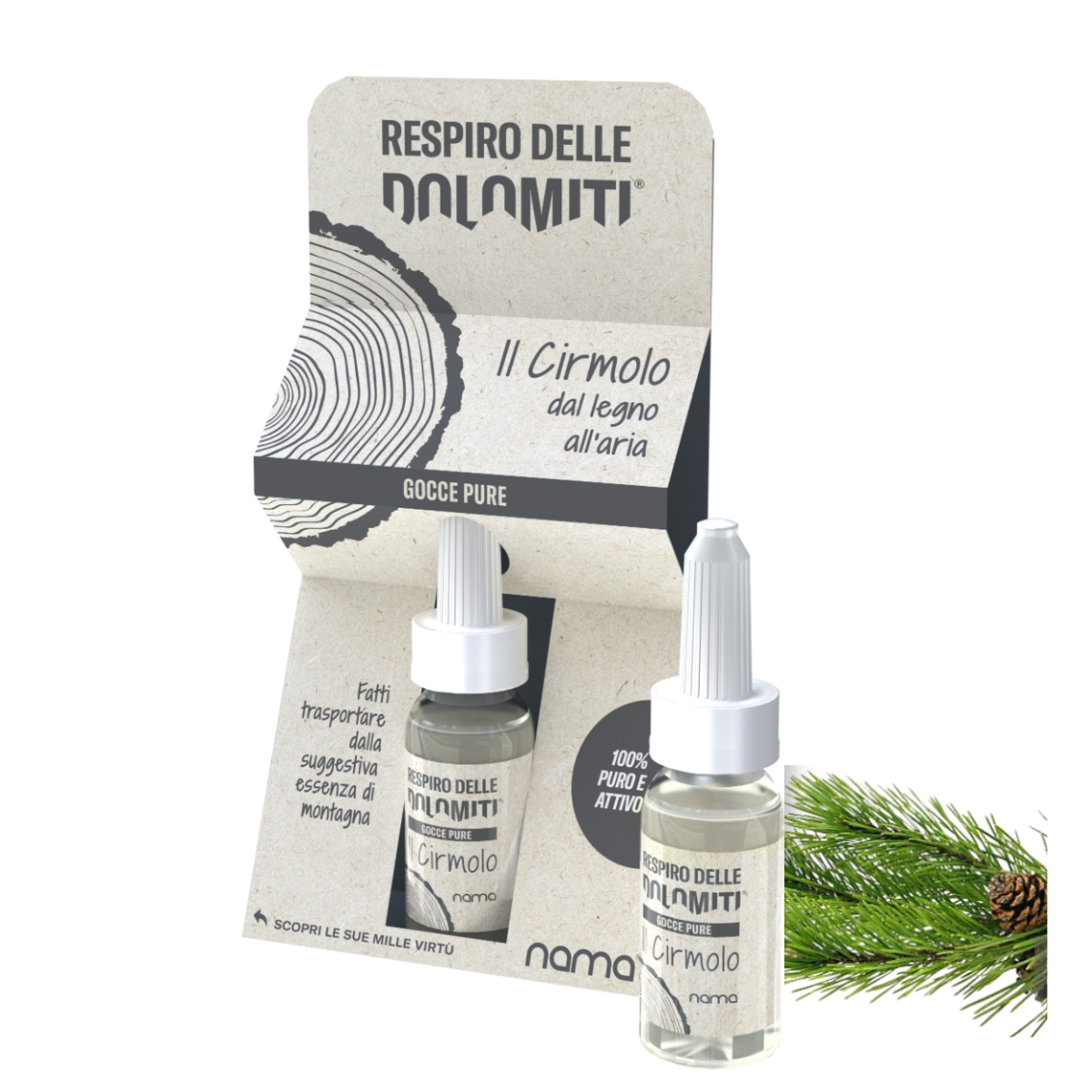BIO reine Tropfen mit Zirbe RESPIRO DELLE DOLOMITI® Nama 10ml