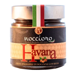 Noccioro 45 Havana: crema spalmabile al 45% di nocciole e rum, 250g