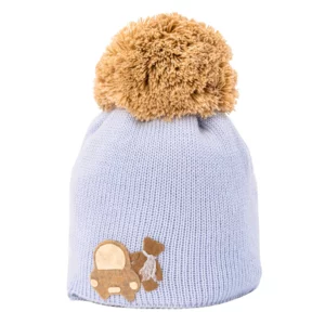 Double péruvien en laine avec appliqué et pompons en laine