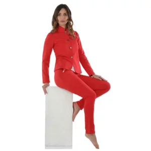 Pantalon en coton rouge, modèle Laura