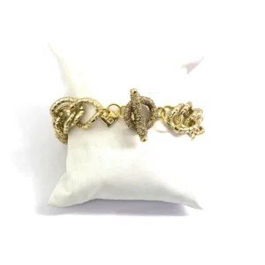 Catena Dorata, bracciale in allumino con chiusura in Lurex