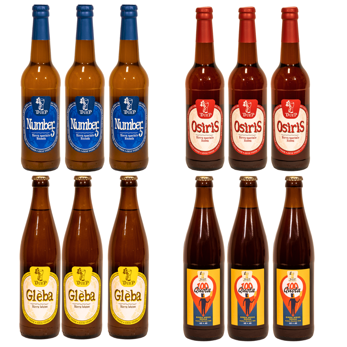 Box misto:  3 Number5, 3 Osiris, 3 Glèba, 3 Quota 100, 12x500ml