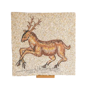 Hirsch, Mosaik-Reproduktionsbild, Maße 53x52, Gewicht 5,5kg