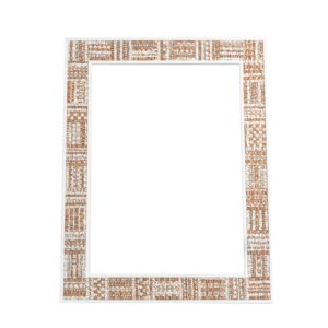 Sulla soglia, specchio mosaico moderno in legno laccato, dimensioni 68x88