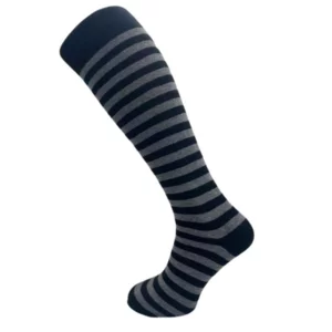 Herren lange Socken schwarz-grau gestreift, Einheitsgröße