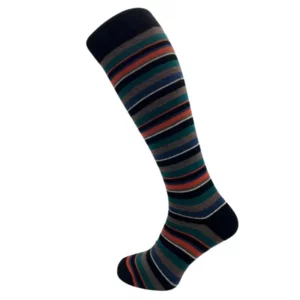 Lange mehrfarbig gestreifte Socken für Herren, Einheitsgröße