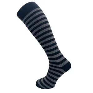 calze lunghe uomo rigato nero-grigio, taglia unica 