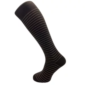 Calze lunghe uomo marrone righe beige, taglia unica