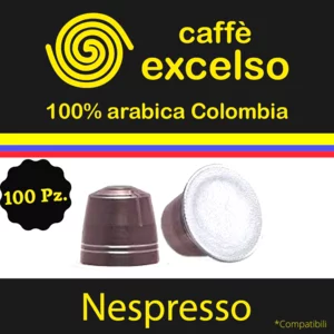 Capsule compatibili Nespresso Caffè Excelso Colombia 100% Arabica Supremo, 100pz