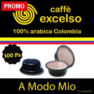A Modo Mio Compatible Capsules Café Excelso Colombie 100% Arabica Supremo, 100pcs