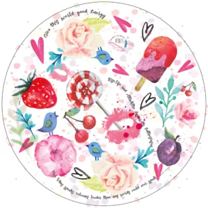 Telo mare Round, Summer in ultra microfibra, 180cm diam.