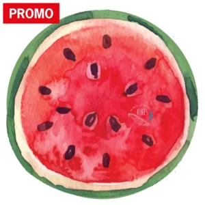 Telo mare Round Watermelon in ultra microfibra, 180cm diam.
